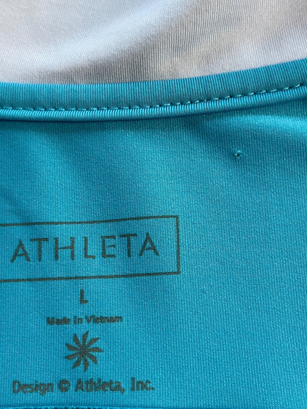 Athleta turquoise half-zip athletic long-sleeve top mock neck size L - Picture 4 of 11